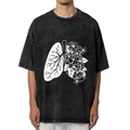 Unisex washed graphic T-shirt with Lung themed design, product image