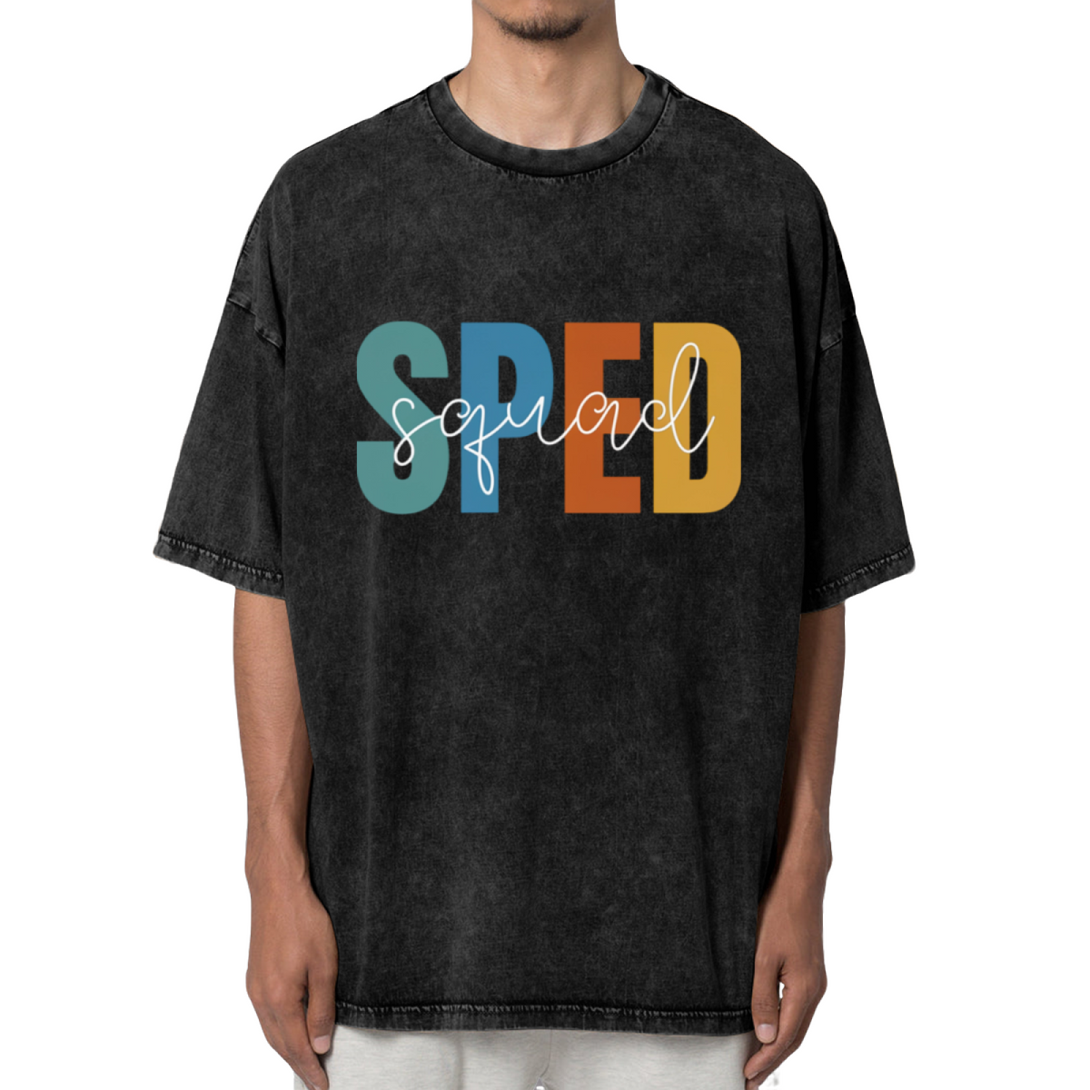 Unisex washed graphic T-shirt with Sped Squad Special Education Teacher Shirt Special Education Shirt SPED Squad Shirt Team Teacher Shirt School Spirit Shirt SPED Teacher them