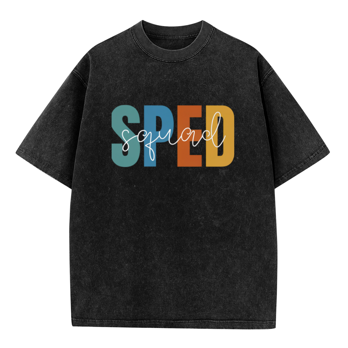 Unisex washed graphic T-shirt with Sped Squad Special Education Teacher Shirt Special Education Shirt SPED Squad Shirt Team Teacher Shirt School Spirit Shirt SPED Teacher them