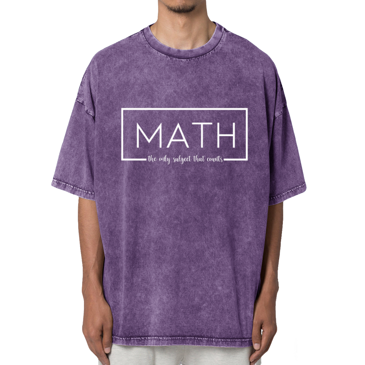 Math The Only Subject That Counts Teacher Washed Graphic T-Shirt