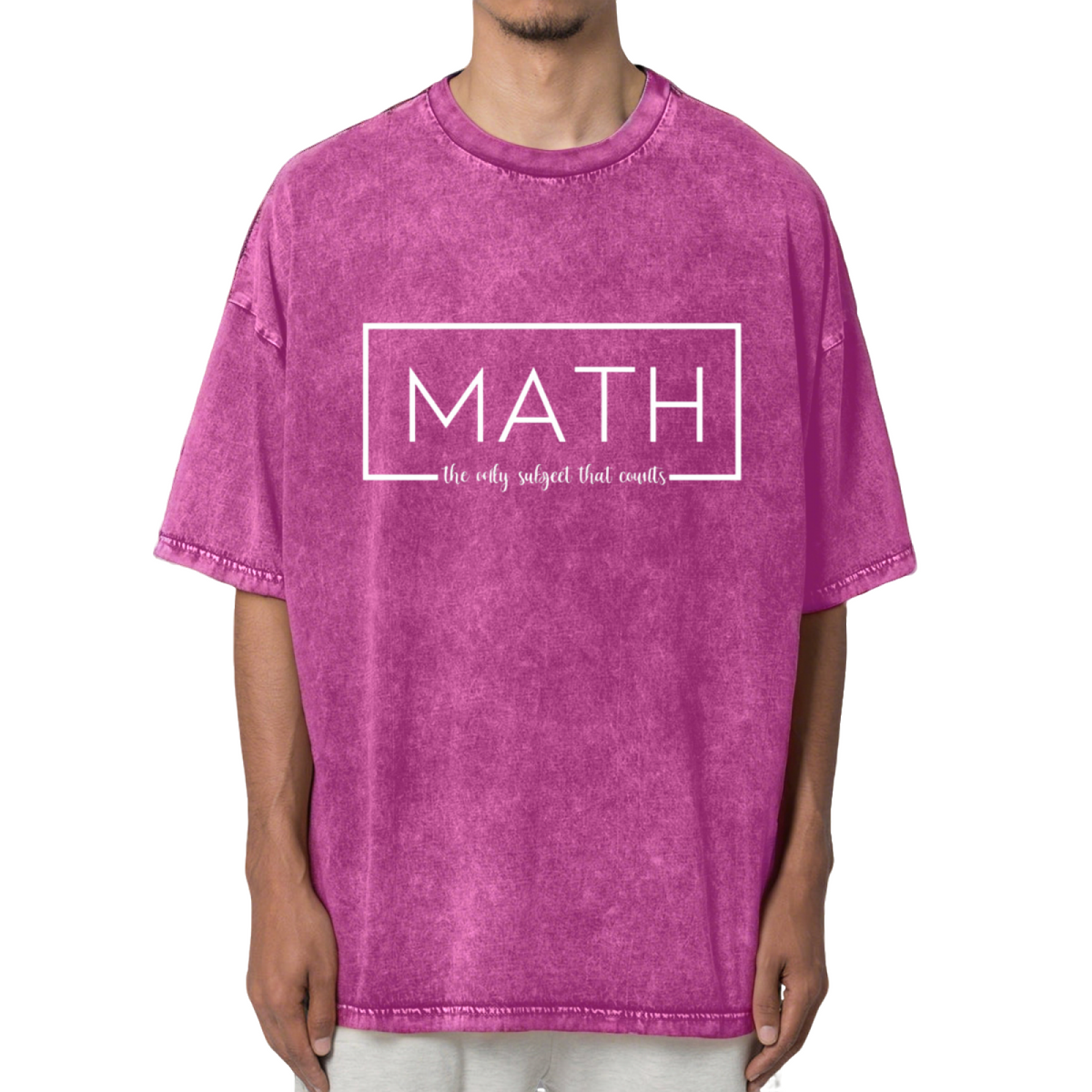 Math The Only Subject That Counts Teacher Washed Graphic T-Shirt