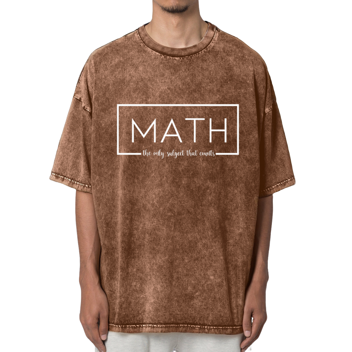 Math The Only Subject That Counts Teacher Washed Graphic T-Shirt