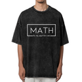 Unisex washed graphic T-shirt with Math The Only Subject That Counts themed design, product image