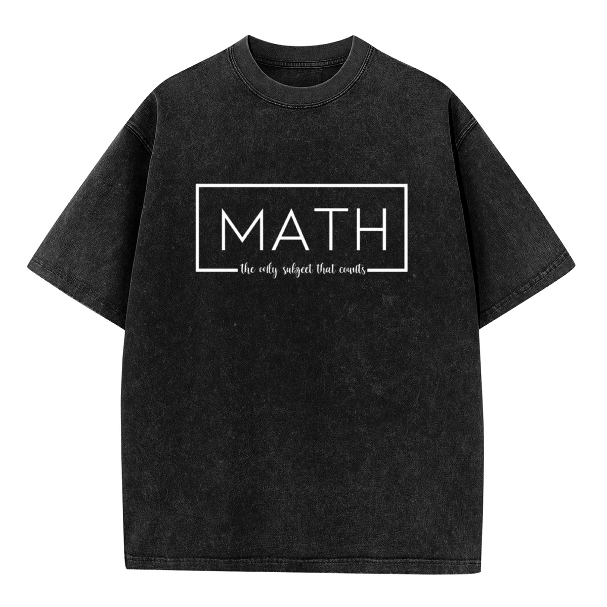 Unisex washed graphic T-shirt with Math The Only Subject That Counts themed design, product image