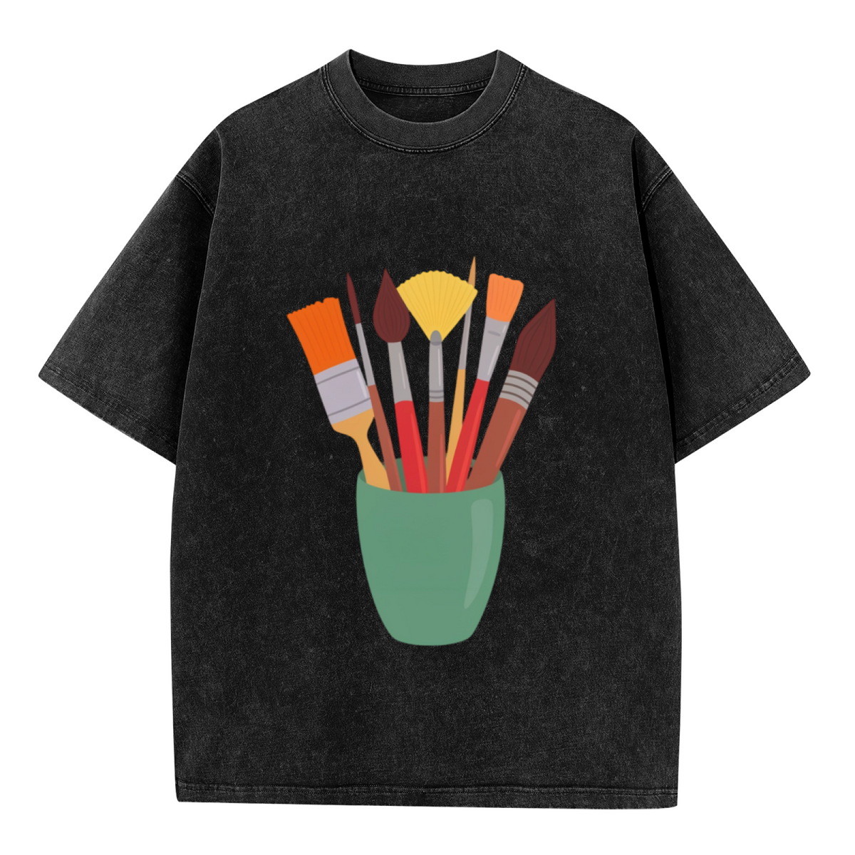 Unisex washed graphic T-shirt with Art Teacher themed design, product image