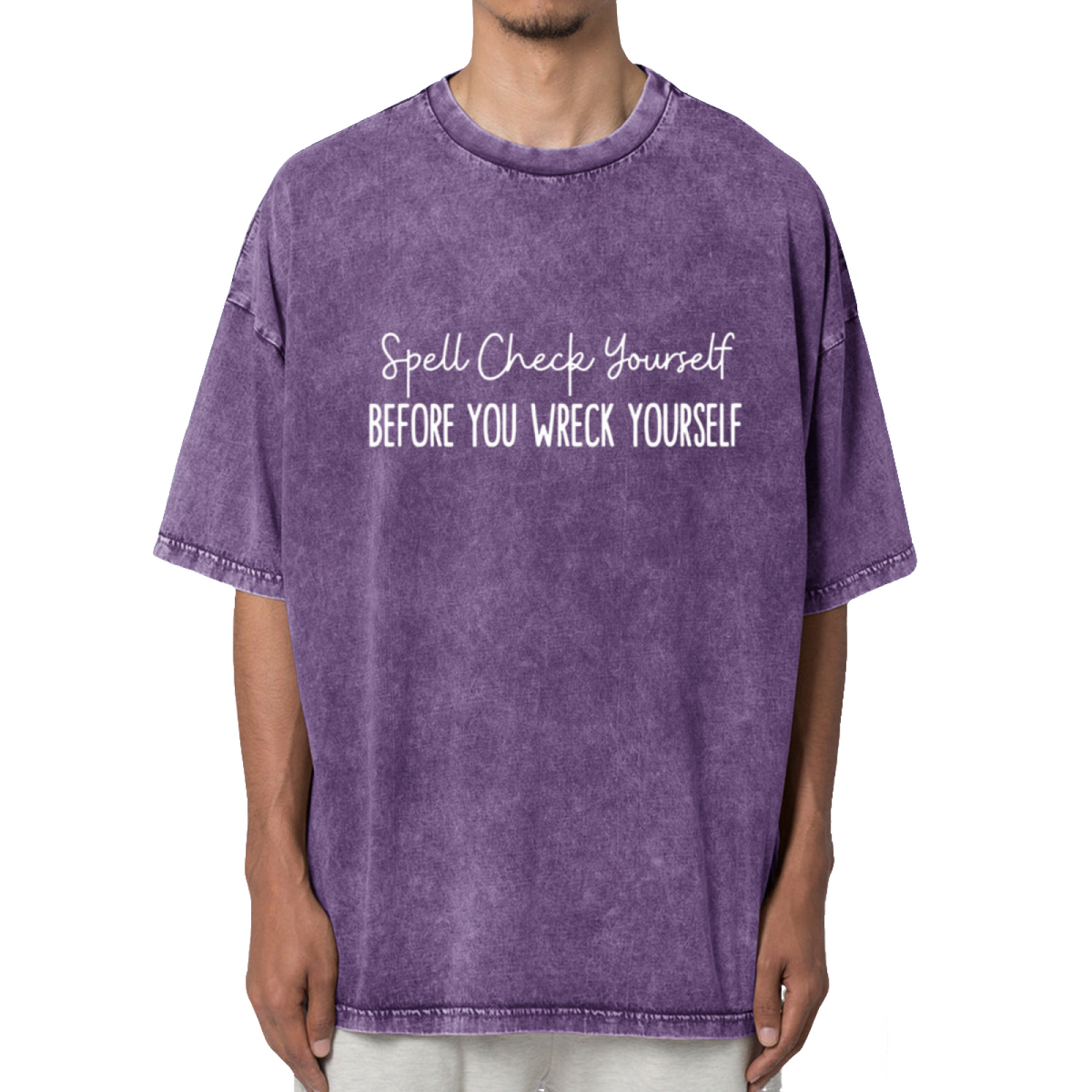 Spell Check Yourself Before You Wreck Washed Graphic T-Shirt