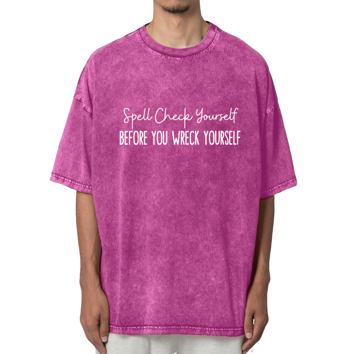 Spell Check Yourself Before You Wreck Washed Graphic T-Shirt