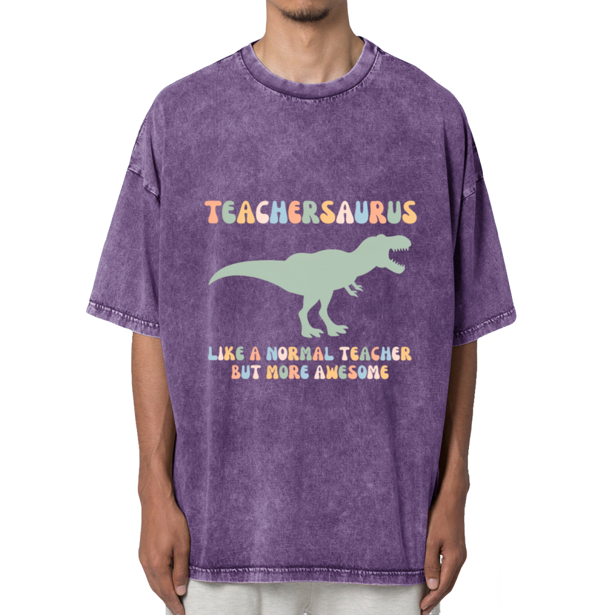Teachersaurus Washed Graphic T-Shirt