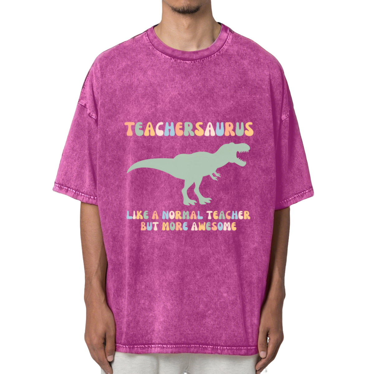 Teachersaurus Washed Graphic T-Shirt