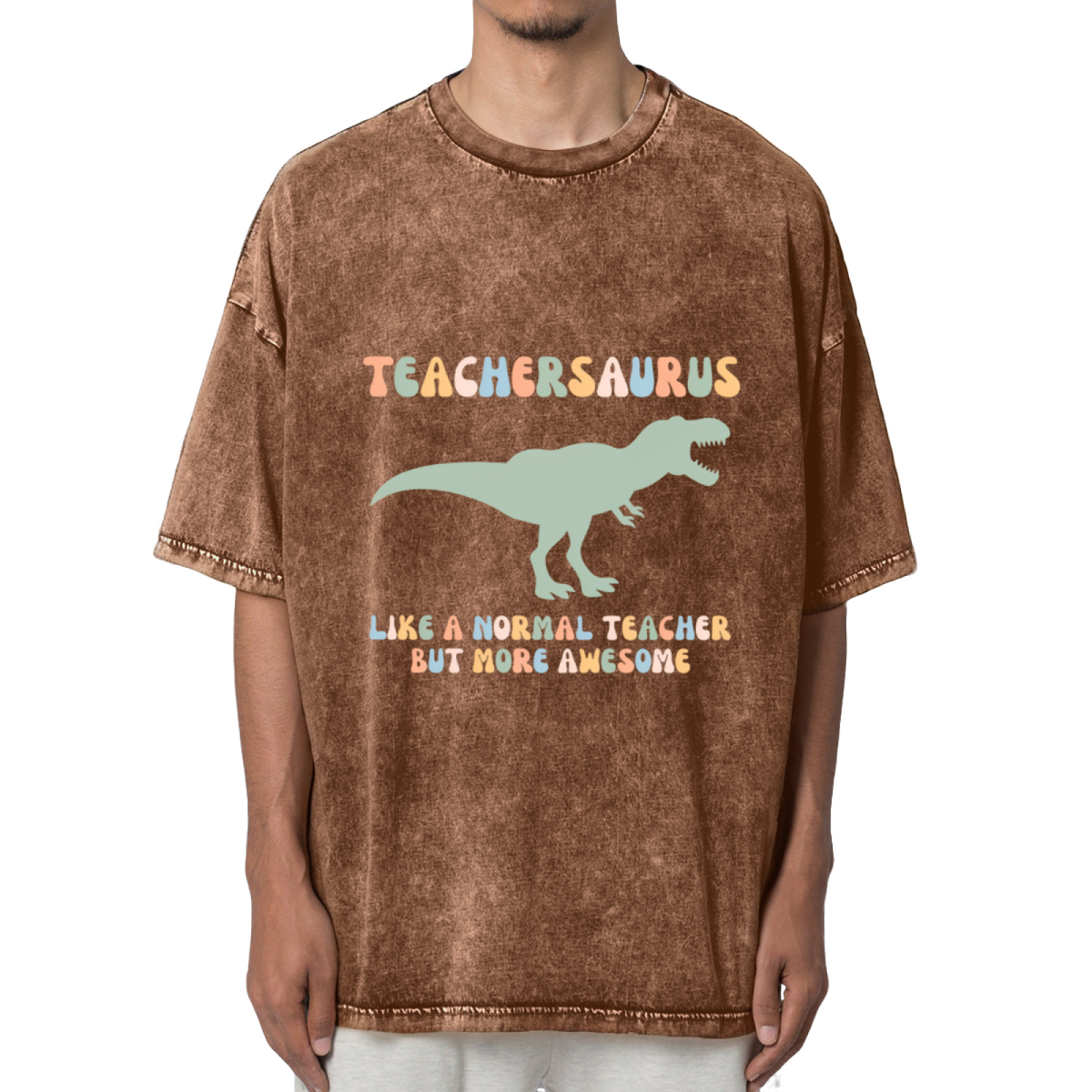 Teachersaurus Washed Graphic T-Shirt