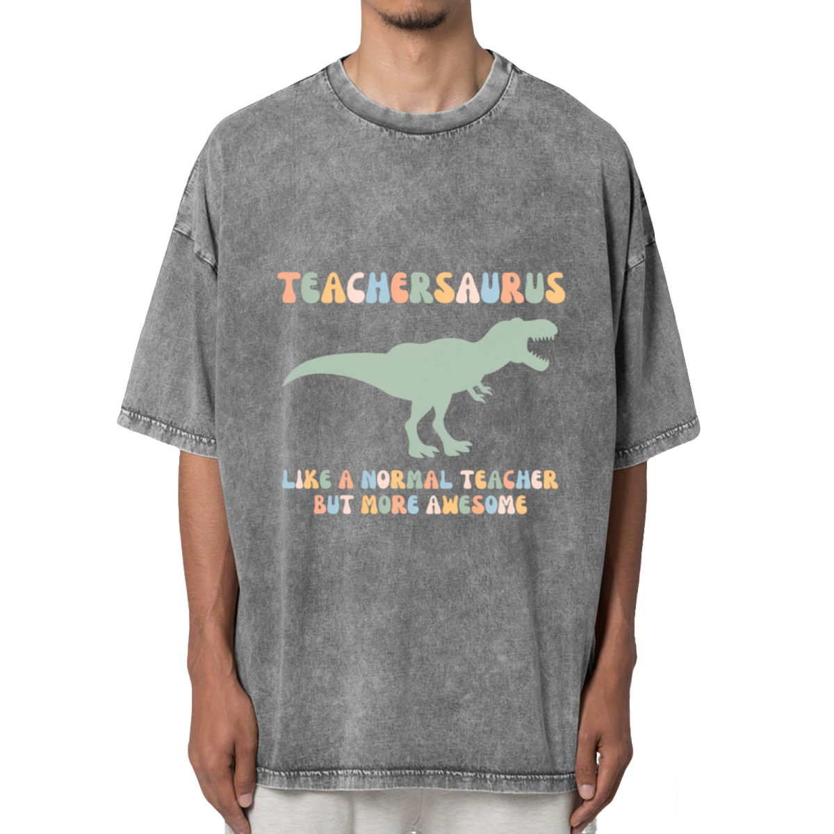 Teachersaurus Washed Graphic T-Shirt