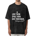 Unisex washed graphic T-shirt with Love Them Spoil Them Give Them Back Daycare Teacher themed design, product image