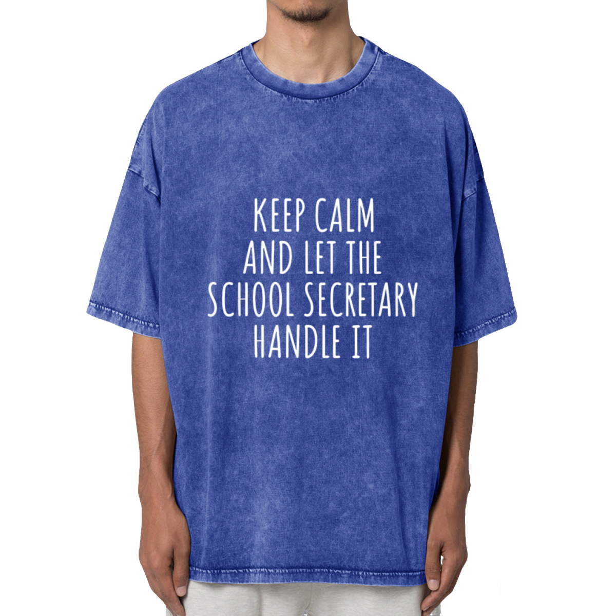 Keep Calm And Let The School Secretary Washed Graphic T-Shirt