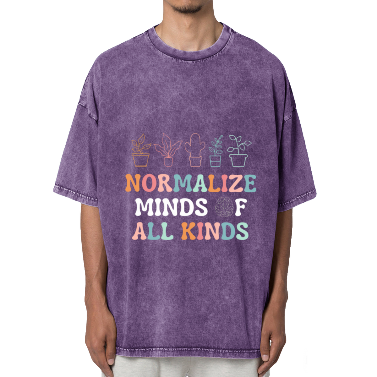 Normalize Minds Of All Kinds Washed Graphic T-Shirt