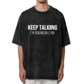Product image of washed graphic T-shirt featuring 'Keep Talking I'm Diagnosing You Funny' statement design