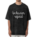 Unisex washed graphic T-shirt with Behavior Squad themed design, product image