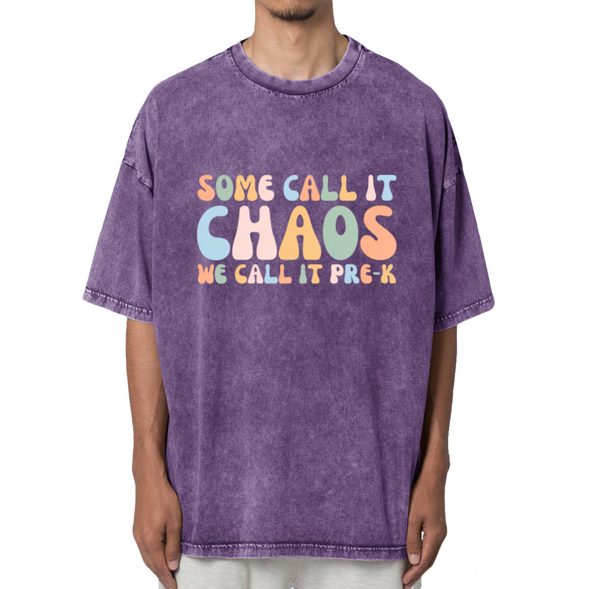 Some Call It Chaos We Call It Pre-K Prek Washed Graphic T-Shirt