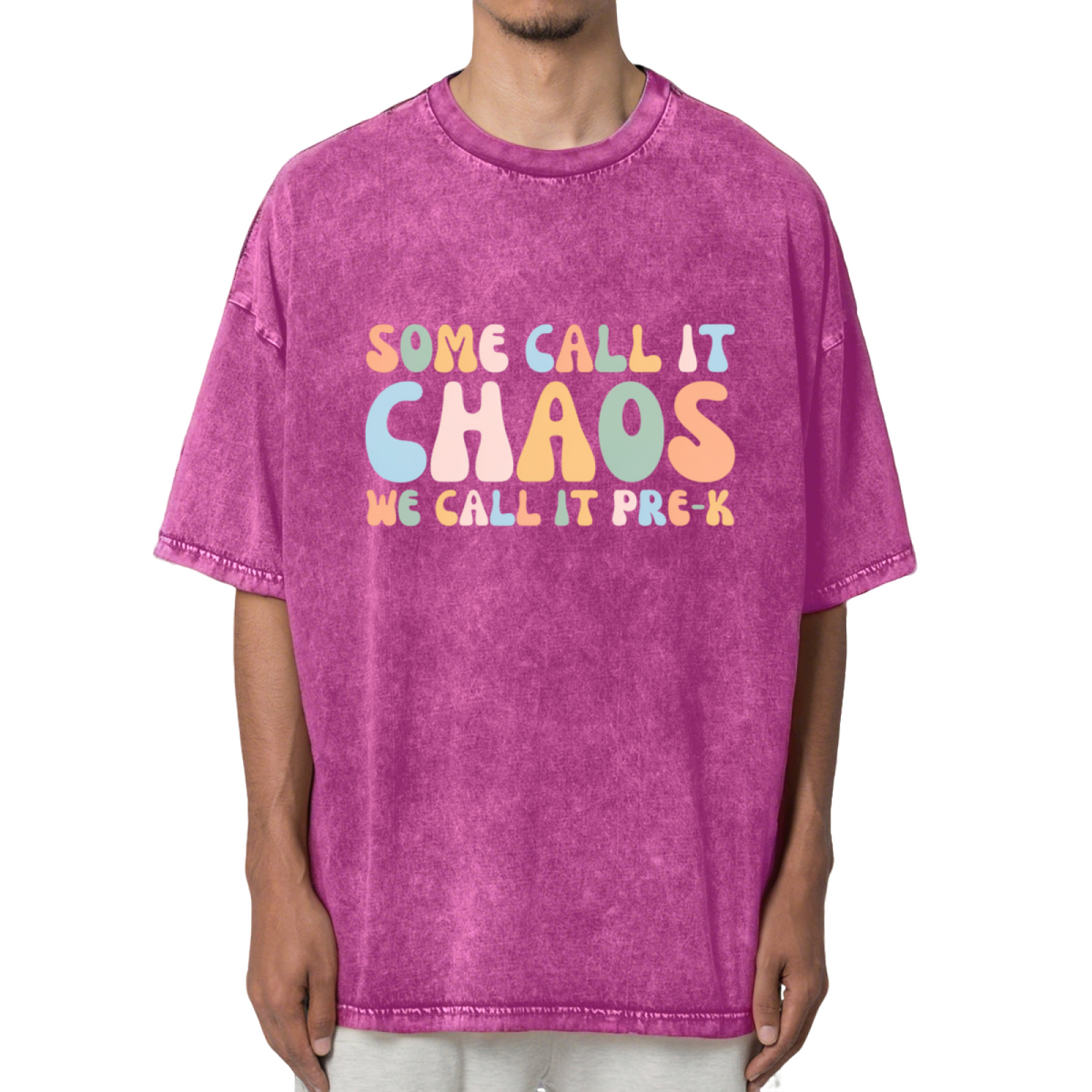 Some Call It Chaos We Call It Pre-K Prek Washed Graphic T-Shirt