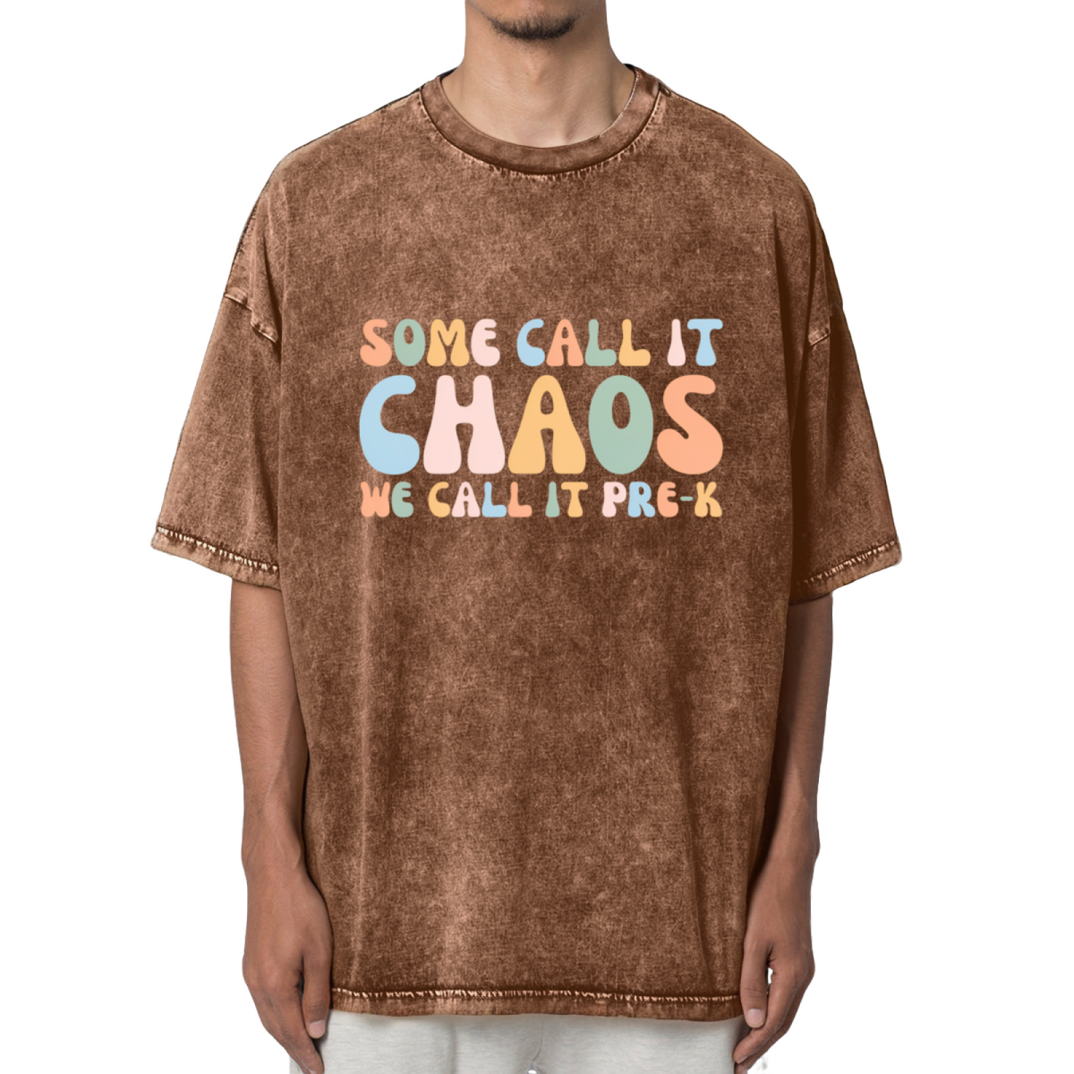 Some Call It Chaos We Call It Pre-K Prek Washed Graphic T-Shirt