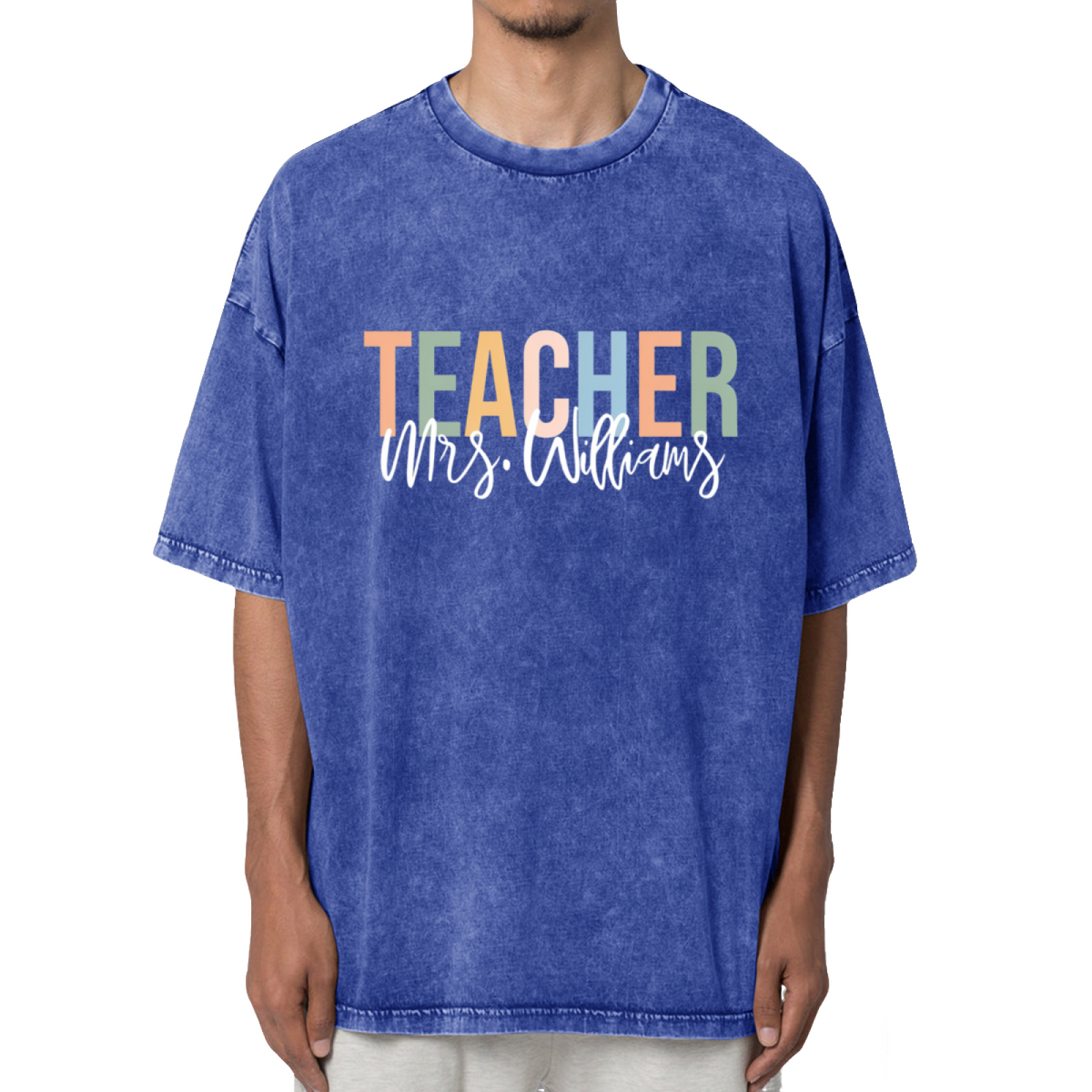 Custom Teacher Washed Graphic T-Shirt