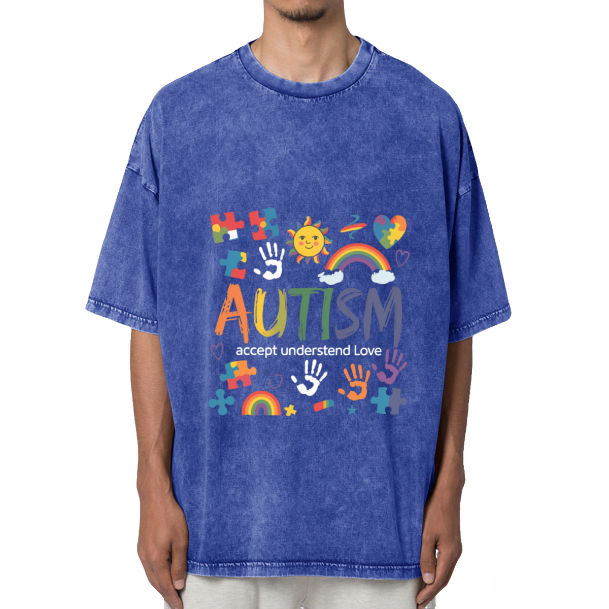 Autism Accept Love Understand Washed Graphic Tee