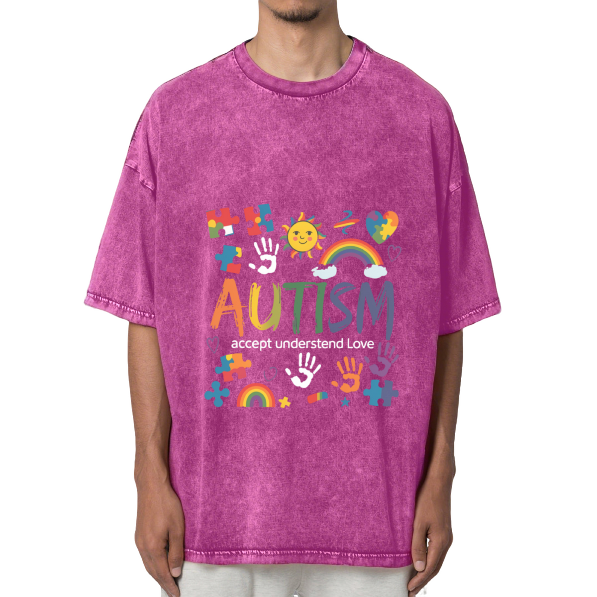 Autism Accept Love Understand Washed Graphic Tee