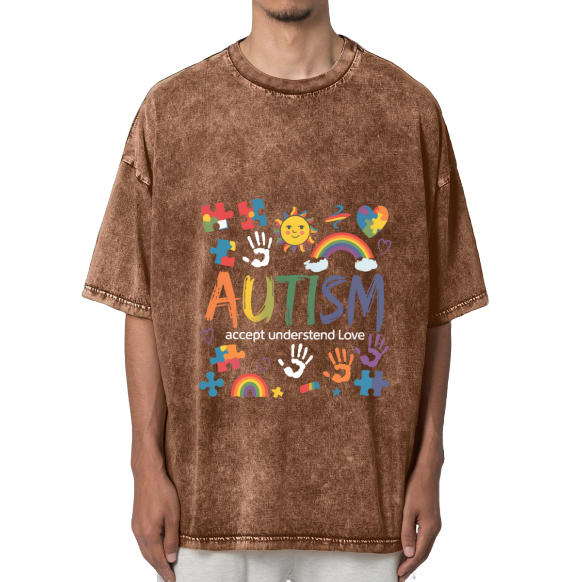 Autism Accept Love Understand Washed Graphic Tee