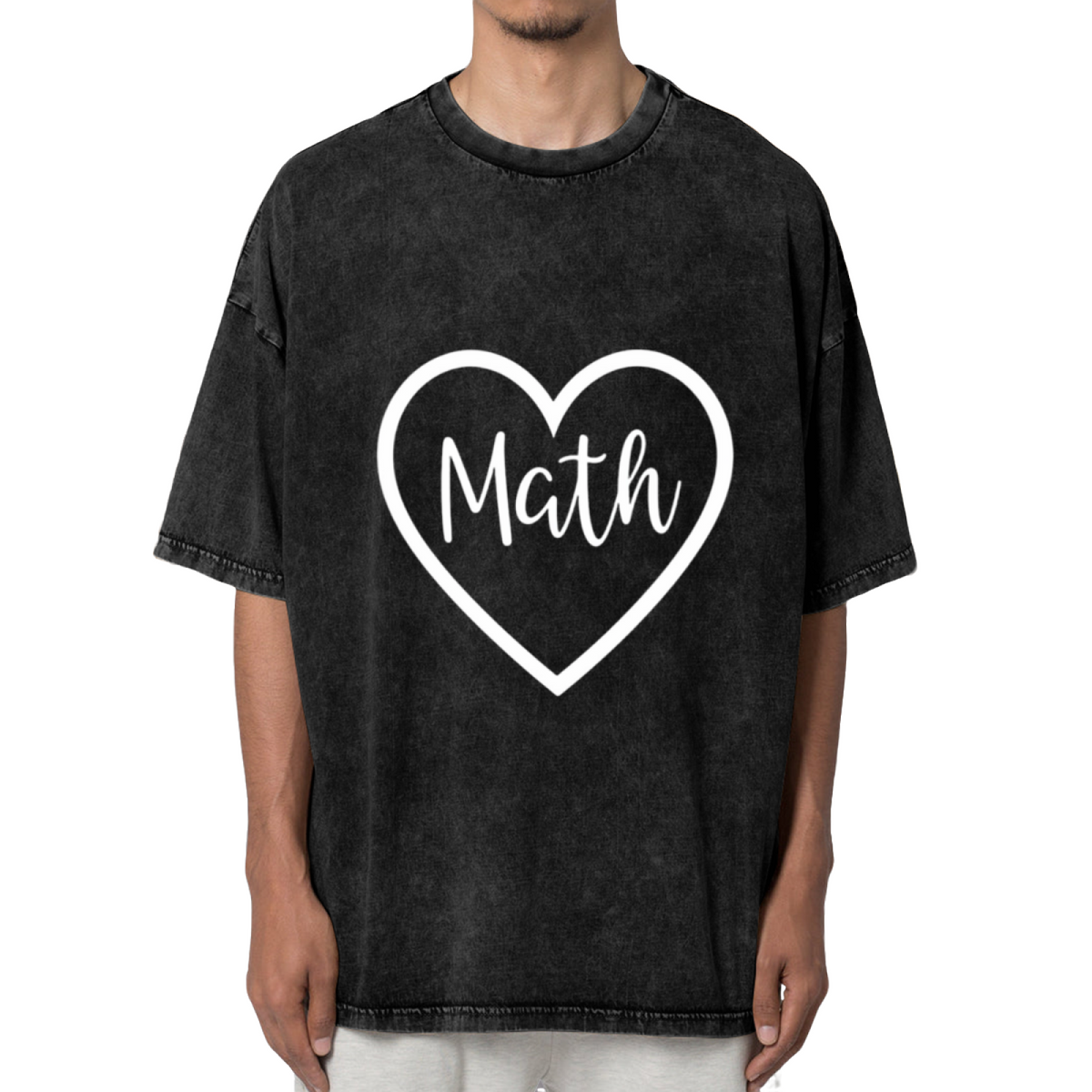 Unisex washed graphic T-shirt with Math Teacher Shirt Womens Teacher Shirt Gift For Math Teacher Mathlete Math Fan Math Teacher Math Shirt Love Math Shirt Heart themed design,