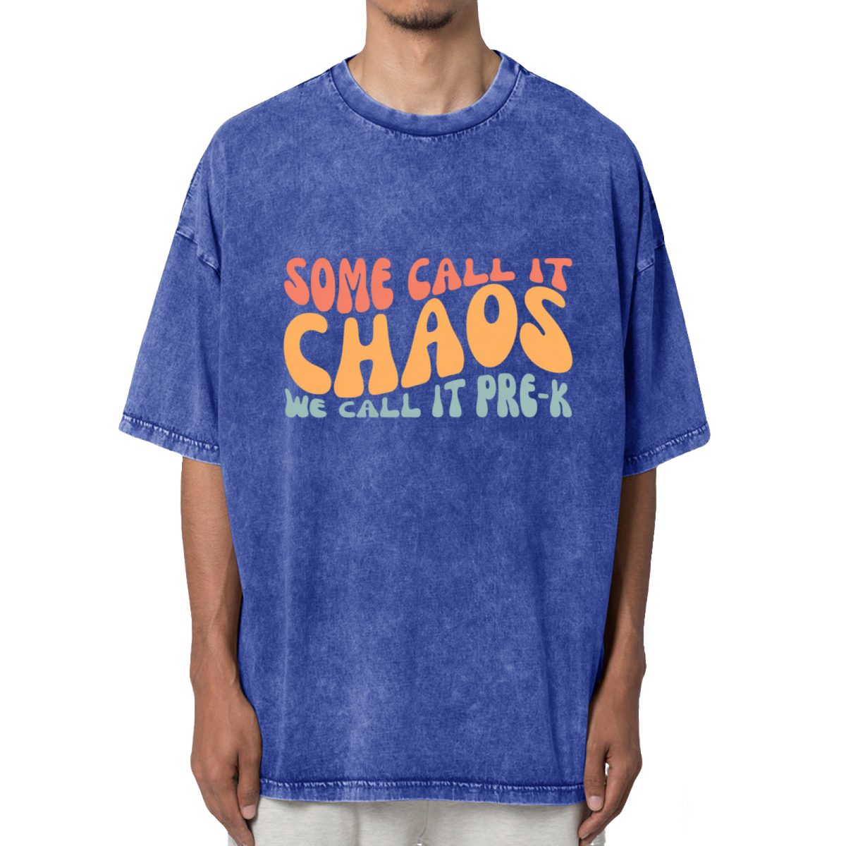 Some Call It Chaos We Call It Pre-k Washed Graphic T-Shirt