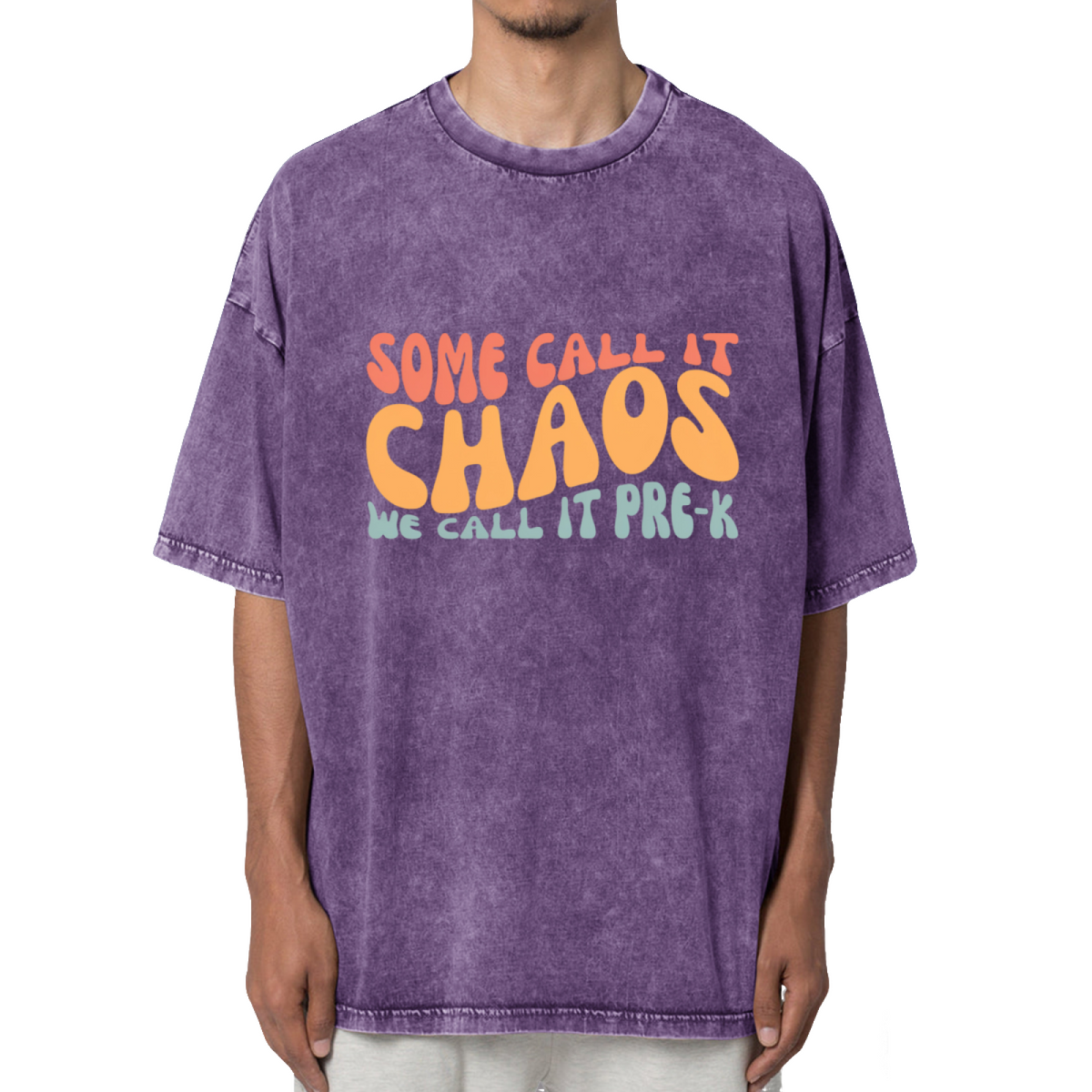 Some Call It Chaos We Call It Pre-k Washed Graphic T-Shirt