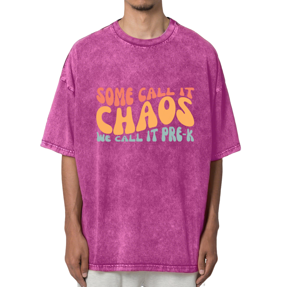 Some Call It Chaos We Call It Pre-k Washed Graphic T-Shirt