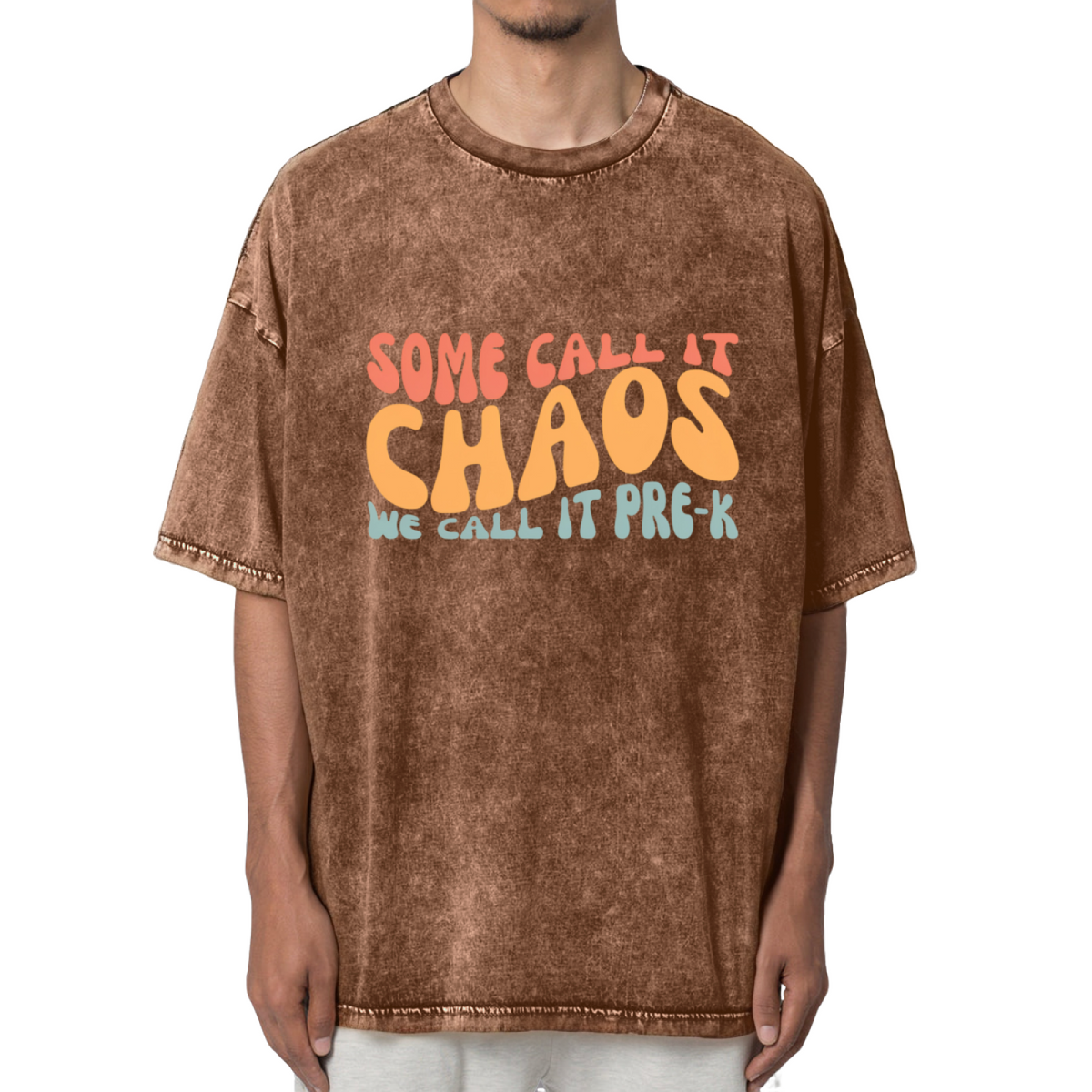 Some Call It Chaos We Call It Pre-k Washed Graphic T-Shirt