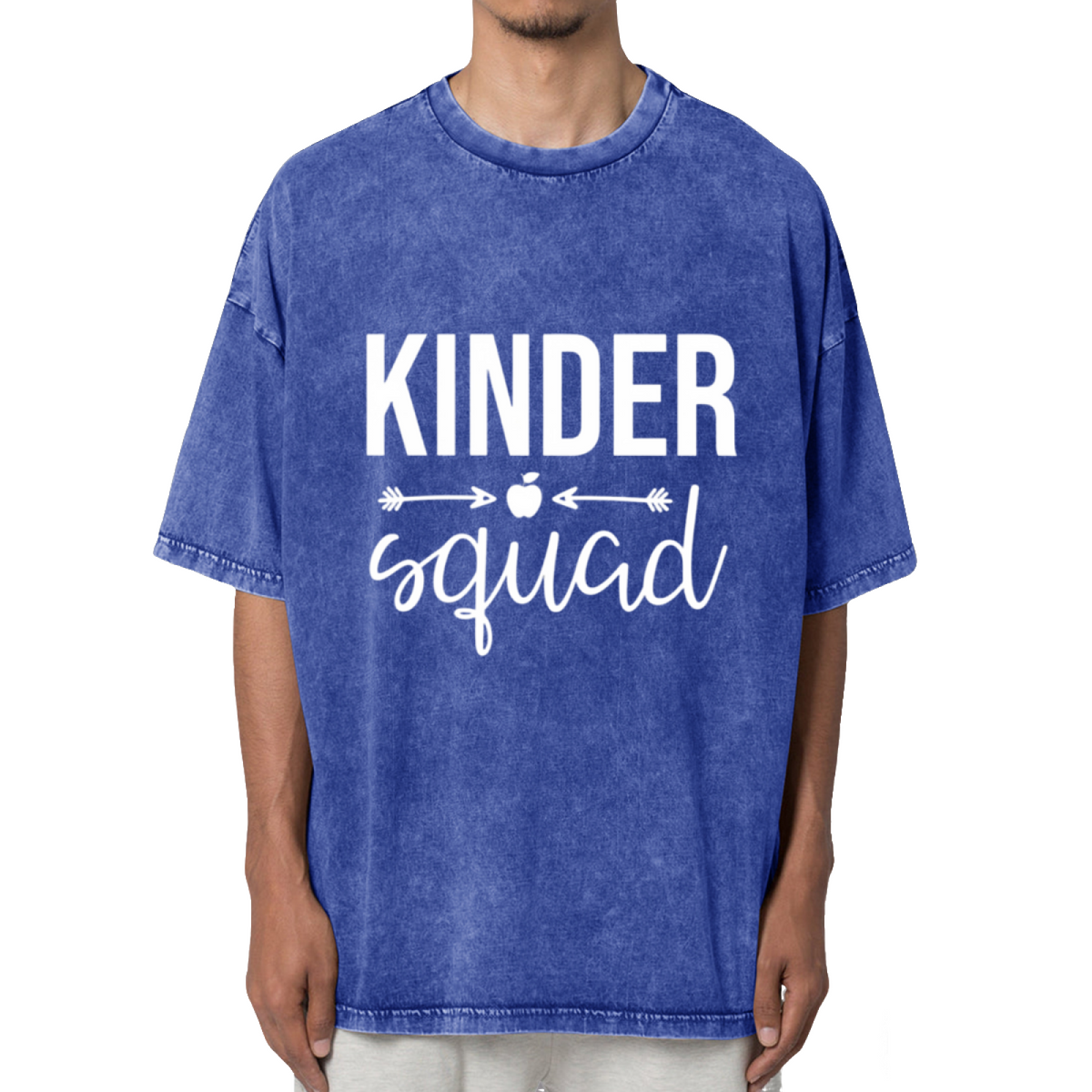 Kinder Squad Kindergarten Shirt Teacher Washed Graphic T-Shirt