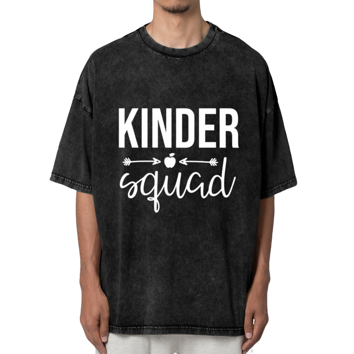 Unisex washed graphic T-shirt with Kinder Squad Kindergarten Shirt Teacher Shirt Kindergarten Teacher Gift For Teacher Shirt Kindergarten Teachers Kindergarten themed design, 