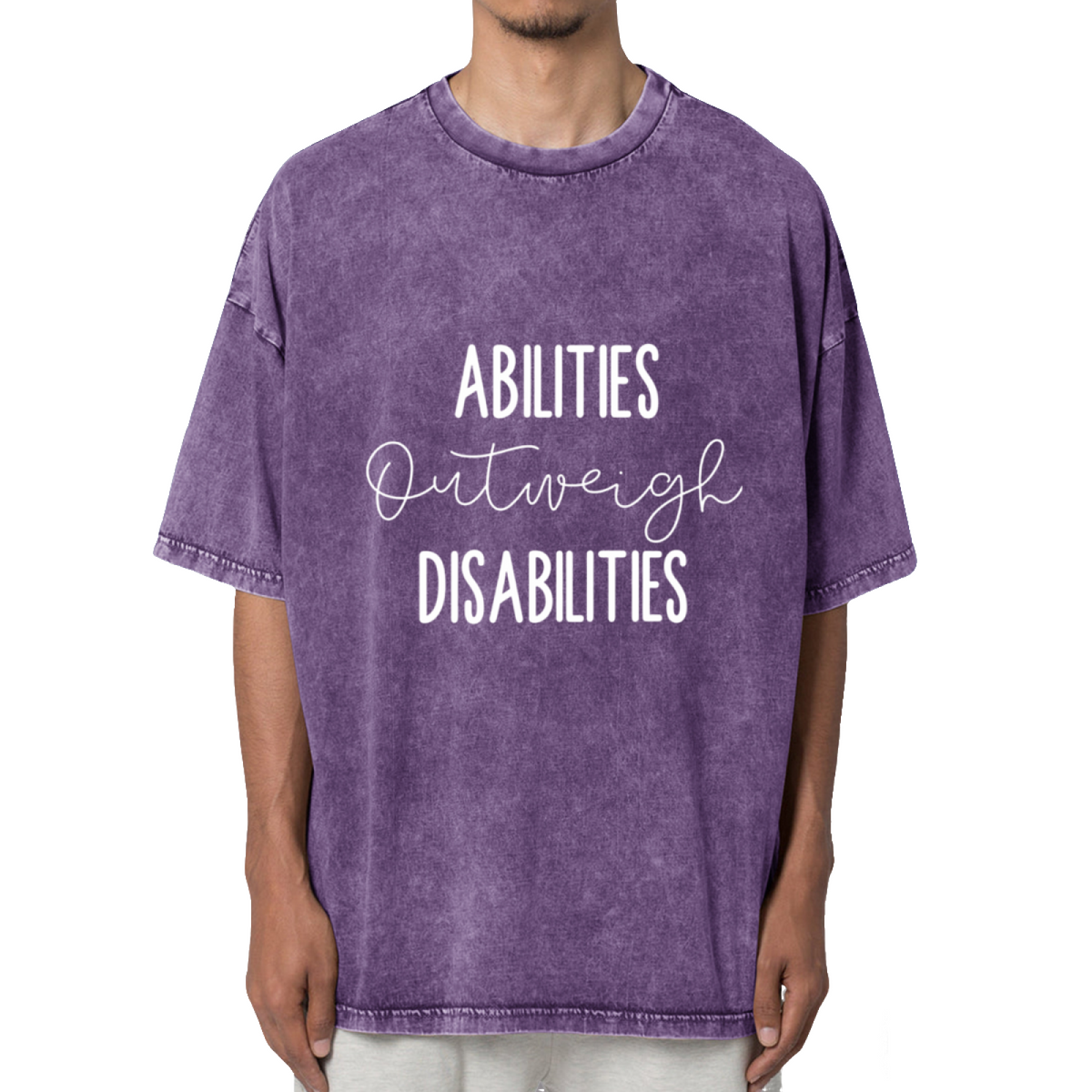 Abilities Outweigh Disabilities Washed Graphic T-Shirt