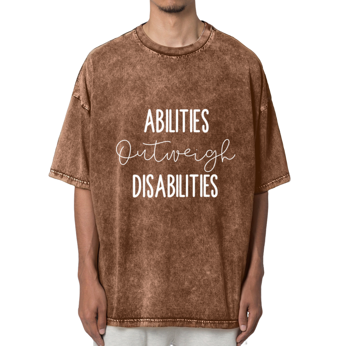 Abilities Outweigh Disabilities Washed Graphic T-Shirt