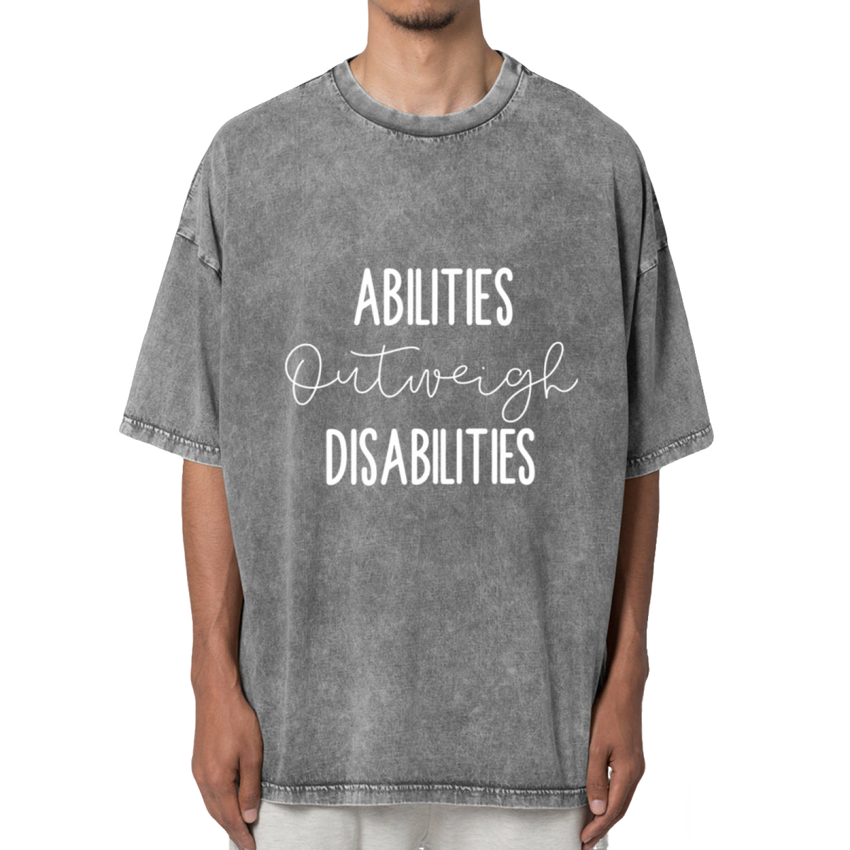 Abilities Outweigh Disabilities Washed Graphic T-Shirt