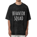 Unisex washed graphic T-shirt with Behavior Squad themed design, product image
