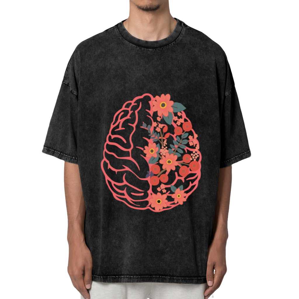 Unisex washed graphic T-shirt with Nurse themed design, product image