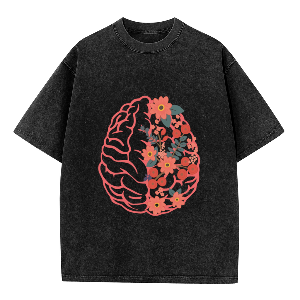 Unisex washed graphic T-shirt with Nurse themed design, product image