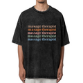 Product image of washed graphic T-shirt featuring 'Massage Therapist Quote' statement design