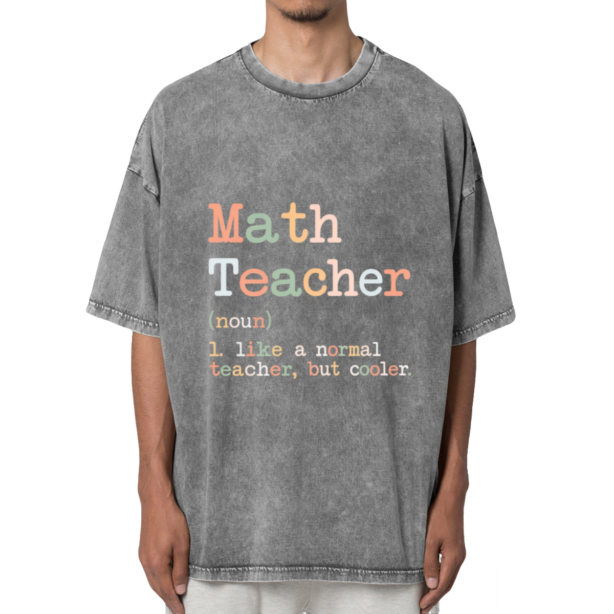 Math Teacher Like A Normal Teacher But Washed Graphic T-Shirt